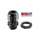 WISKA 20mm Stuffing Gland Black c/w Locknut