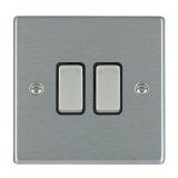 Hamilton 74R22SSBL 2G Rocker Switch Black Insert 10a