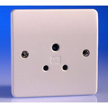 MK K771WHI Logic Plus Socket 1 Gang Unswitched 3 Pin Round 5A (White) MK K771WHI Logic Plus Socket 1 Gang Unswitched 3 Pin Round 5A (White)