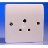 MK K771WHI Logic Plus Socket 1 Gang Unswitched 3 Pin Round 5A (White)