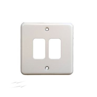 MK K3632WHI Grid Plus Frontplate 2 Module 86x86mm (White) MK K3632WHI Grid Plus Frontplate 2 Module 86x86mm (White)