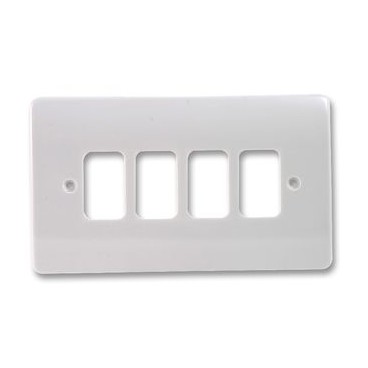 MK K3634WHI Grid Plus Front Plate 4 Module 86x146mm (White) MK K3634WHI Grid Plus Front Plate 4 Module 86x146mm (White)