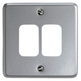 MK K3492ALM Grid Plus FrontPlate 2 Module 86x86mm (Aluminium)