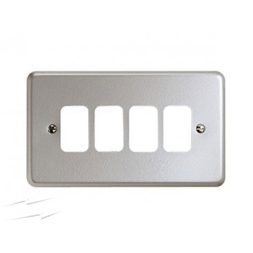 MK K3494ALM Grid Plus FrontPlate 4 Module 86x146mm (Aluminium) MK K3494ALM Grid Plus FrontPlate 4 Module 86x146mm (Aluminium)